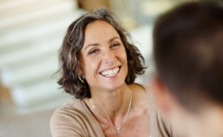 Woman smiling in dental office